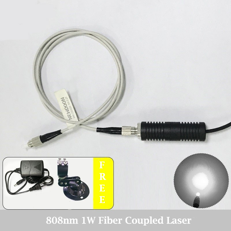 808nm 1W Alto Voltaje Láser trenzado Láser de fibra infrarroja acoplada Module With Power Supply
